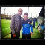 Felix Sanchez con Lionel Messi